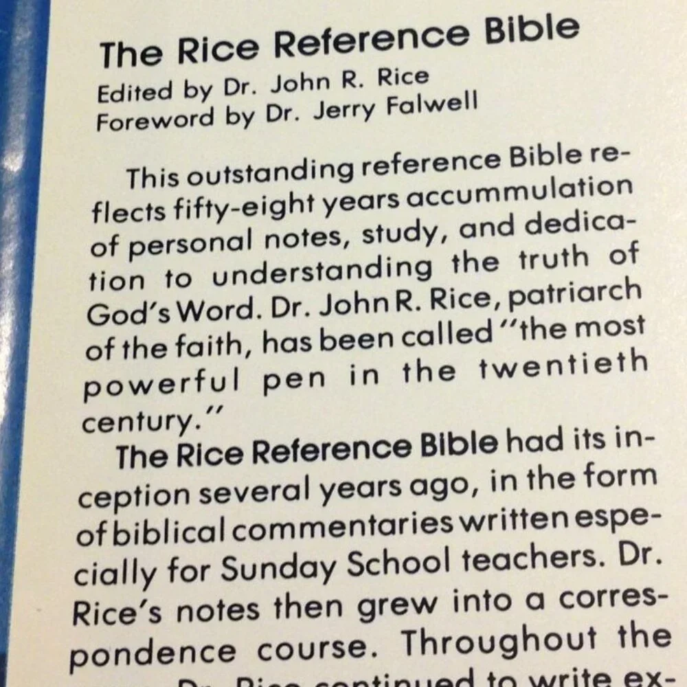 Vintage, Rare Rice Reference Bible, Christian Religion Classic